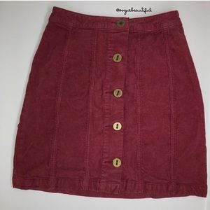 Burgundy corduroy skirt